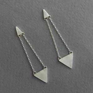 Triangles Dangle Earrings - Geometric Jewelry -..
