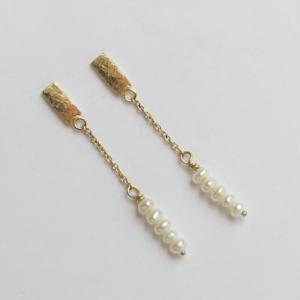 Pearls And 14k Gold Earrings - Dangle Gold..