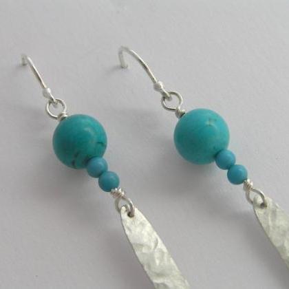 Dangle Earrings - Turquoise & Silver..