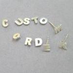 Steling Silver Initial Earrings - Hand Cut Letters..