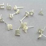 Steling Silver Initial Earrings - Hand Cut Letters..