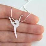 Sterling Silver Dancer Necklace Pendant -..