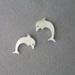 Sterling Silver Dolphin Stud Earrings - Animal..