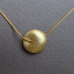 14k Gold Necklace Pendant - Delicate Solid Gold..