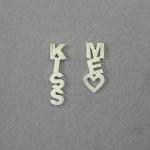 Kiss Me Earrings - Sterling Silver Letters..