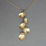 14k Gold Necklace - Leaves Cluster Pendant - Solid..