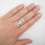 Sterling Silver Branch Ring - Swirling Leaf Ring -..