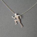Silver Runner Necklace Pendant - Sterling Silver..