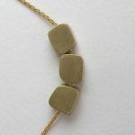 Delicate 14k Gold Necklace - Gold Cube Beads..