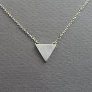 Triangle Necklace Pendant - Geometric Jewelry - Sterling Silver - Small Triangle