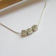 Sterling Silver Necklace with Small Cubes - Delicate Necklace Pendant