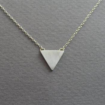 Triangle Necklace Pendant - Geometric Jewelry - Sterling Silver - Small